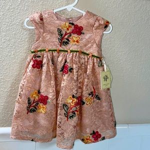 Laura Ashley NEW with tags Baby Girl dress with bloomers . SZ 18 months .